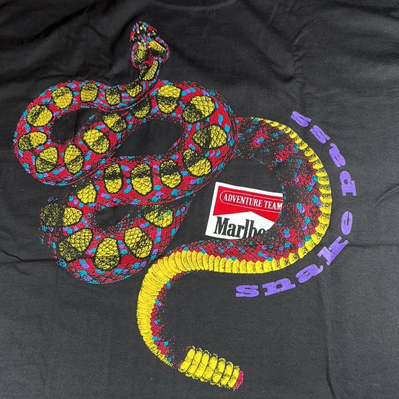 Men’s Vintage Single Stitch Marlboro Snake Pass Short Sleeve Graphic Tee One sz - Picture 2 of 7